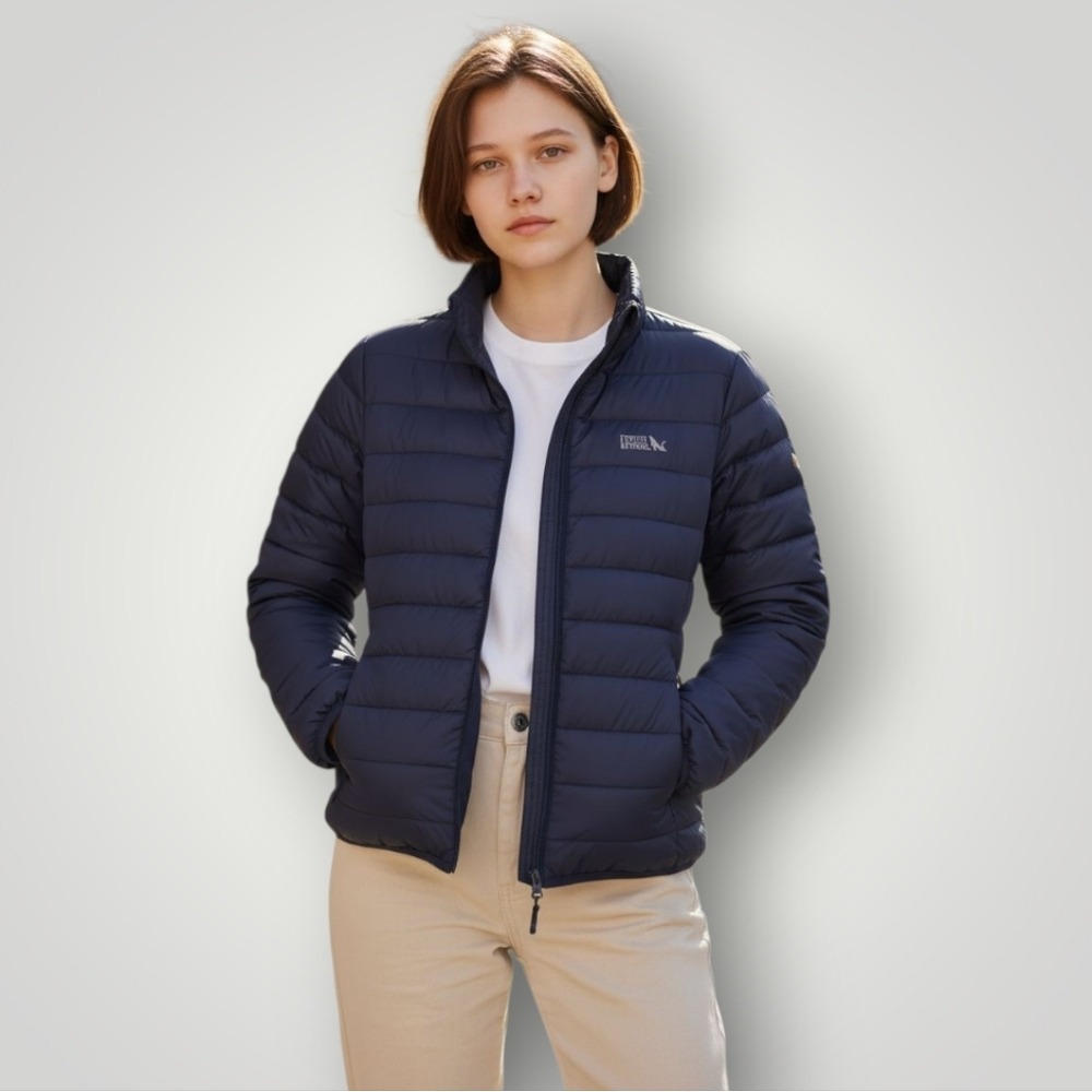 Eddie Bauer Kids‎ Youth M 7/8 Navy Blue 650 Fill Down Packable Puffer Jacket New